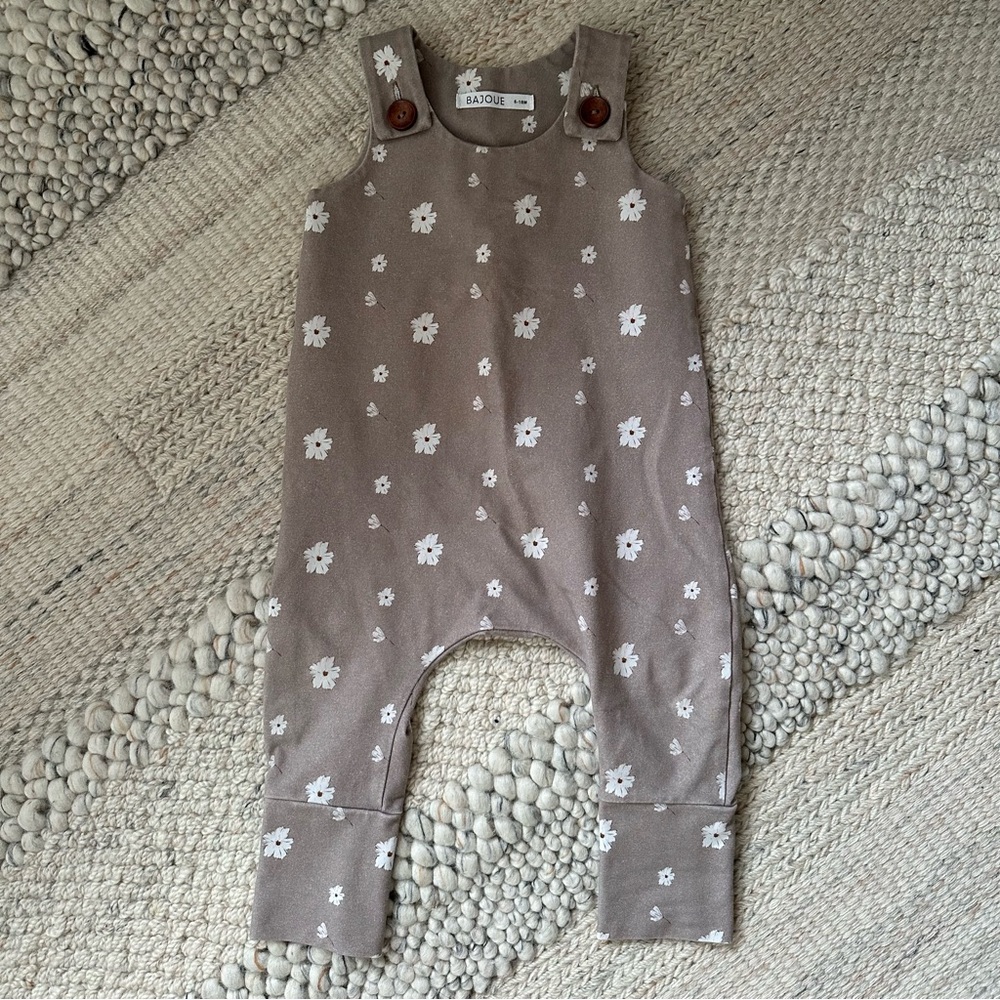 Bajoue Floral Baby Romper with Button Straps